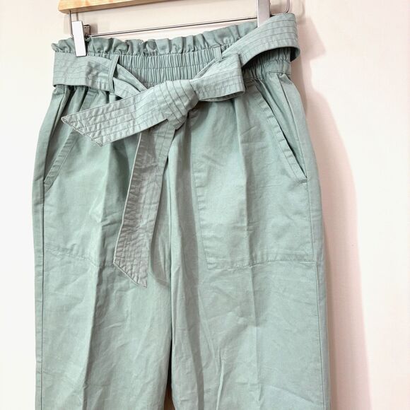 Steve Madden Paperbag Pants Size M Olive Green NWT Gorpcore Trousers High Rise - Picture 2 of 15